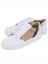 House Check Leather Sneakers Optic White - BURBERRY - BALAAN 2