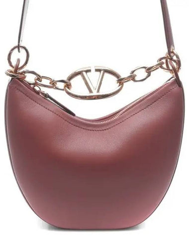 V Logo Moon Mini Shoulder Bag Pink - VALENTINO - BALAAN 1