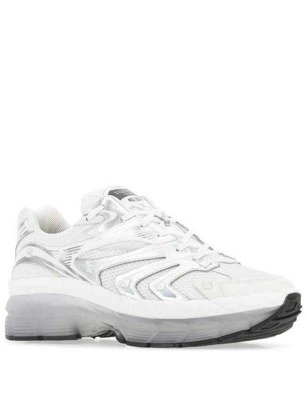 MS 2960 Fabric Calfskin Low Top Sneakers White - VALENTINO - BALAAN 3