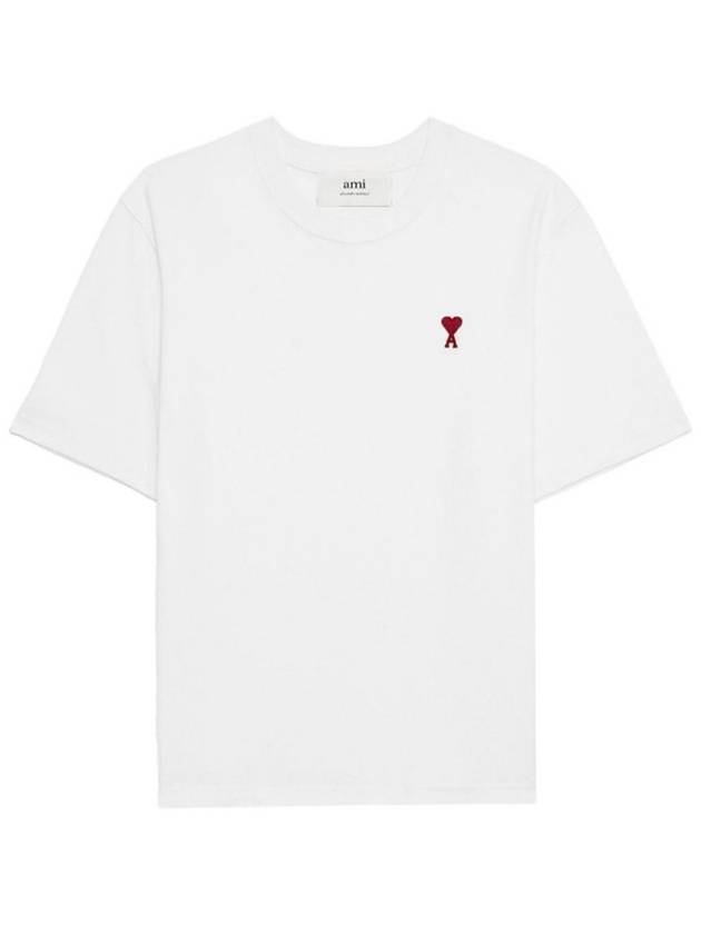 Small Heart Logo Boxy Fit Short Sleeve T-Shirt White - AMI - BALAAN 2