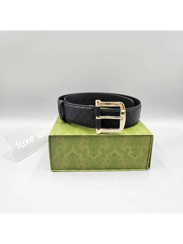 Women s GG Microsima Black Leather Belt 281548 - GUCCI - BALAAN 1