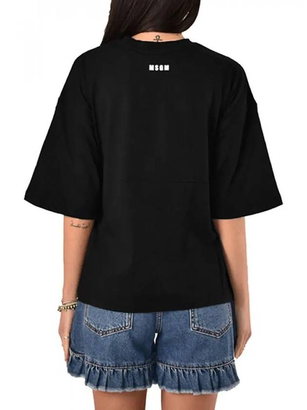 Logo Anchor Embroidery Short Sleeve T-Shirt Black - MSGM - BALAAN 4