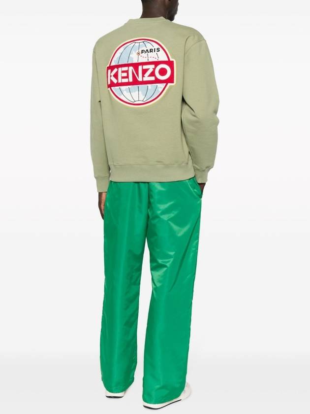 Men's Travel Logo Patch Cotton Sweatshirt Khaki - KENZO - BALAAN 3