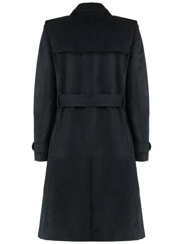 Long Cotton Nylon Trench Coat Black - BURBERRY - BALAAN 3