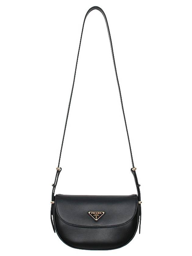 Arque Leather Shoulder Bag Black - PRADA - BALAAN 4