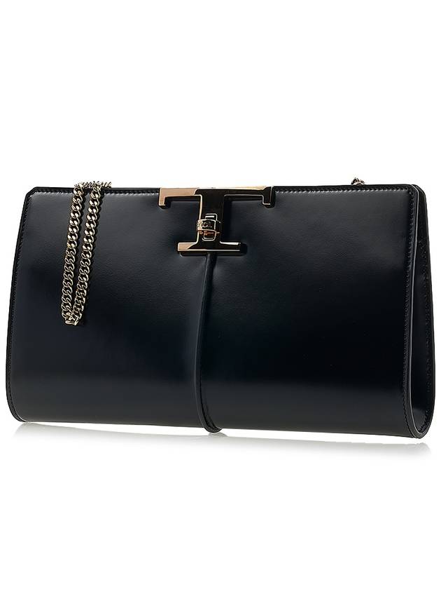 Women's T Logo Timeless Chain Clutch Bag Black - TOD'S - BALAAN 3