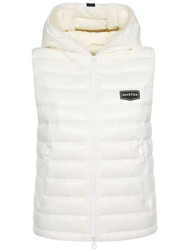 AGRI Logo Patch Hooded Padded Vest White VDDV90231K0001 WHS - DUVETICA - BALAAN 1