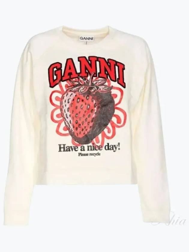 Isoli Raglan Strawberry Sweatshirt Vanilla Ice - GANNI - BALAAN 2