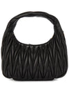 Wander Matelasse Nappa Leather Mini Hobo Tote Bag Black - MIU MIU - BALAAN 5