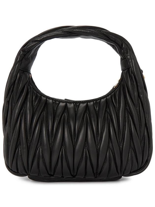 Wander Materasse Nappa Leather Mini Hobo Tote Bag Black - MIU MIU - BALAAN 5