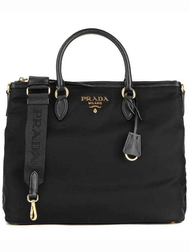 Tessuto Nylon Saffiano Tote Shoulder Bag Black - PRADA - BALAAN 2