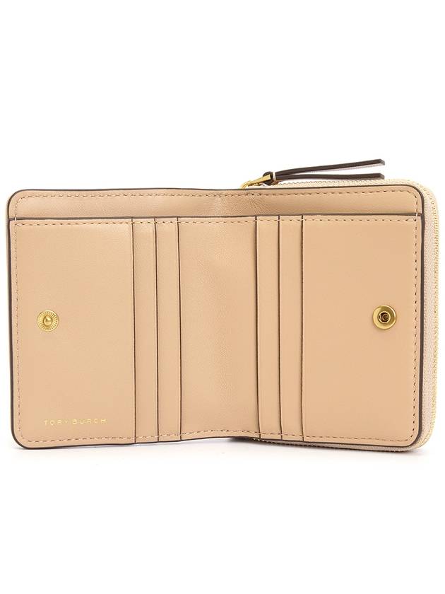 Kira Chevron Half Wallet Beige - TORY BURCH - BALAAN 6