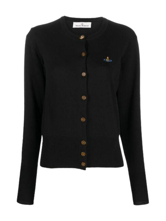 Bea Logo Cardigan Black - VIVIENNE WESTWOOD - BALAAN 2