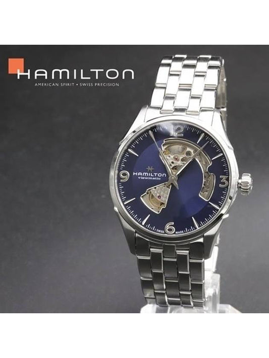 Jazzmaster Open Heart 42mm Metal Watch Blue - HAMILTON - BALAAN 2