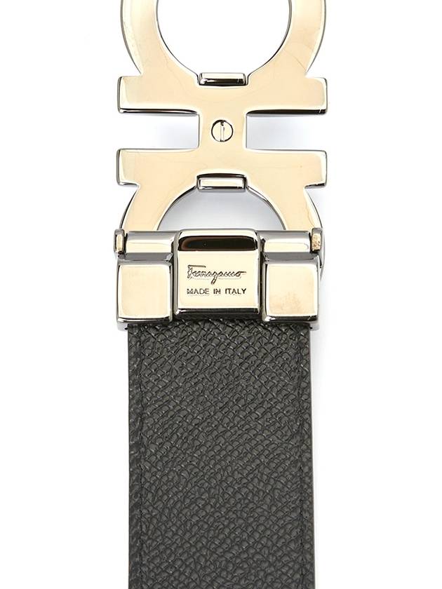 Gancini Reversible Adjustable Leather Belt Black - SALVATORE FERRAGAMO - BALAAN 8