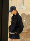 ANC HALF ZIP FLEECE SWEATSHIRT NAVY - ANOETIC - BALAAN 4