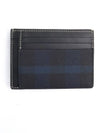 Check Print Money Clip Card Wallet Navy - BURBERRY - BALAAN 6