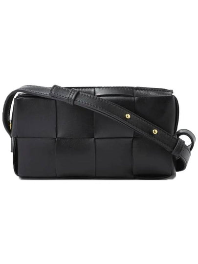 Intrecciato Cassette Leather Mini Cross Bag Black - BOTTEGA VENETA - BALAAN 2