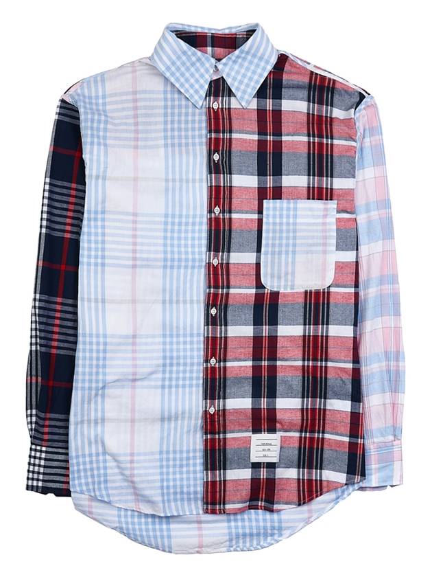 Fun Mix Madras Cotton Oversized Long Sleeve Shirt - THOM BROWNE - BALAAN 2