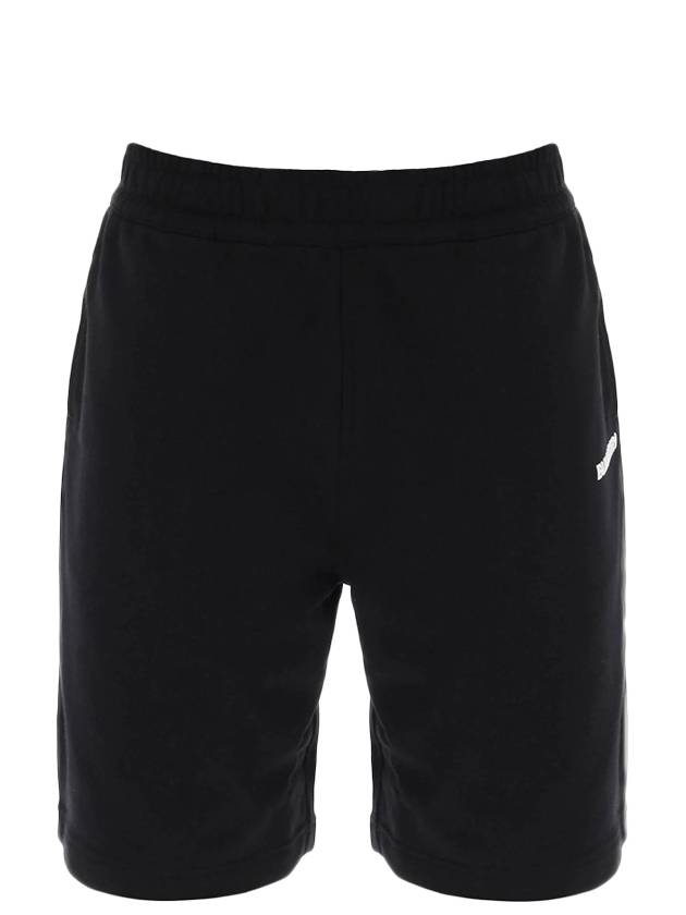 Logo Print Cotton Track Shorts Black - BURBERRY - BALAAN 3