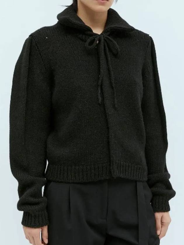 Snap Button Alpaca Blend Cardigan Black - LEMAIRE - BALAAN 3