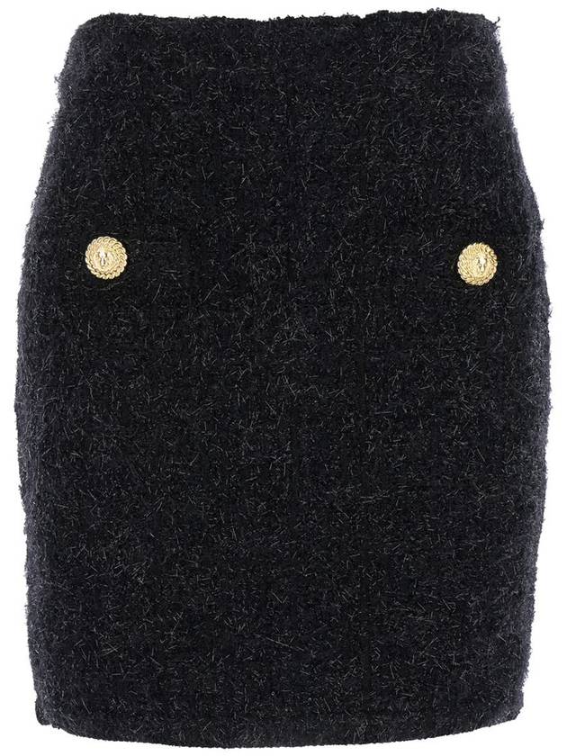 Tweed mini A line skirt black - BALMAIN - BALAAN 2