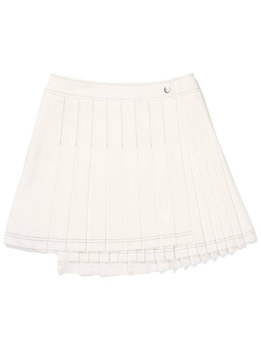 Wrap Pleated Skirt IVORY WOMAN - MALBON GOLF - BALAAN 1