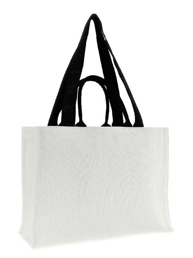 Logo Print Canvas Tote Bag White - MARNI - BALAAN 4