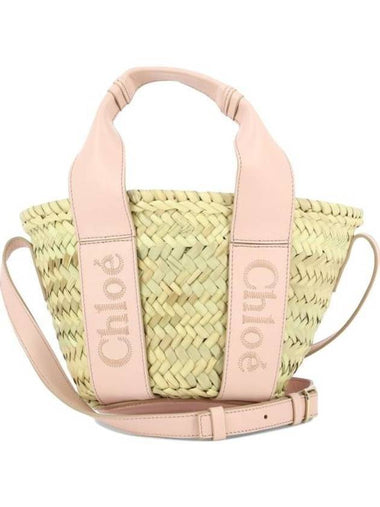 Sense Small Raffia Tote Bag Beige Pink - CHLOE - BALAAN 1