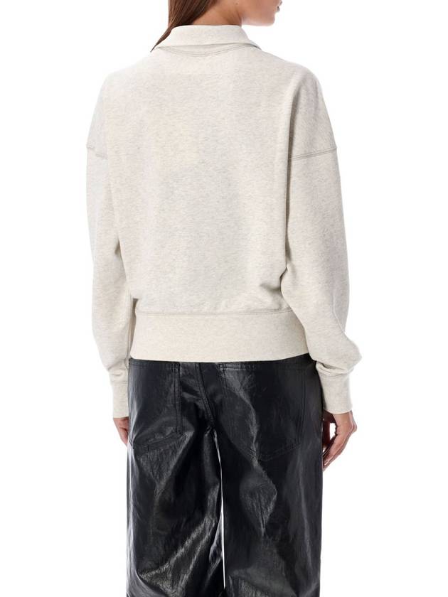 Ross Stand-Up Collar Short Cotton Sweatshirt Ecru - ISABEL MARANT ETOILE - BALAAN 3