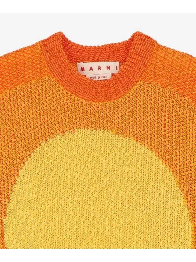 Graphic Circle Print Knit Top Orange - MARNI - BALAAN 4