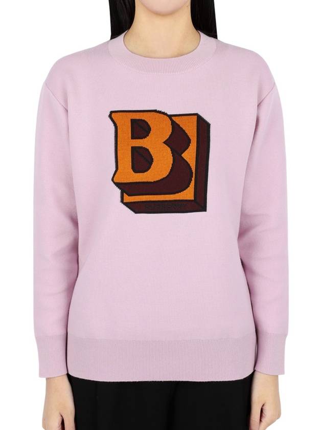 Big Logo Knit Top Pink - BURBERRY - BALAAN 2