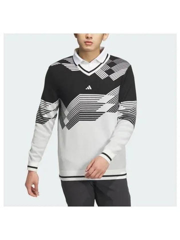 adidas GOLF knit V neck long sleeve pullover sweater IM7244 - ADIDAS GOLF - BALAAN 1