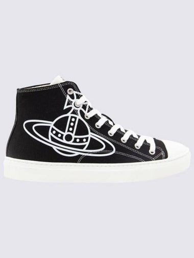 Men's Plimsoll Logo High Top Sneakers Black - VIVIENNE WESTWOOD - BALAAN 1