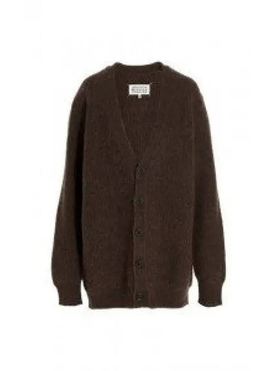 Stitch Alpaca Wool Knit Oversized Fit Cardigan Brown - MAISON MARGIELA - BALAAN 2