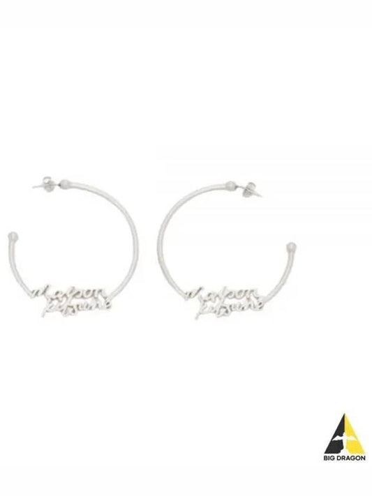 HANDWRITTING HOOPS MW06608AP0007 P900 handwriting earrings - MAISON KITSUNE - BALAAN 2