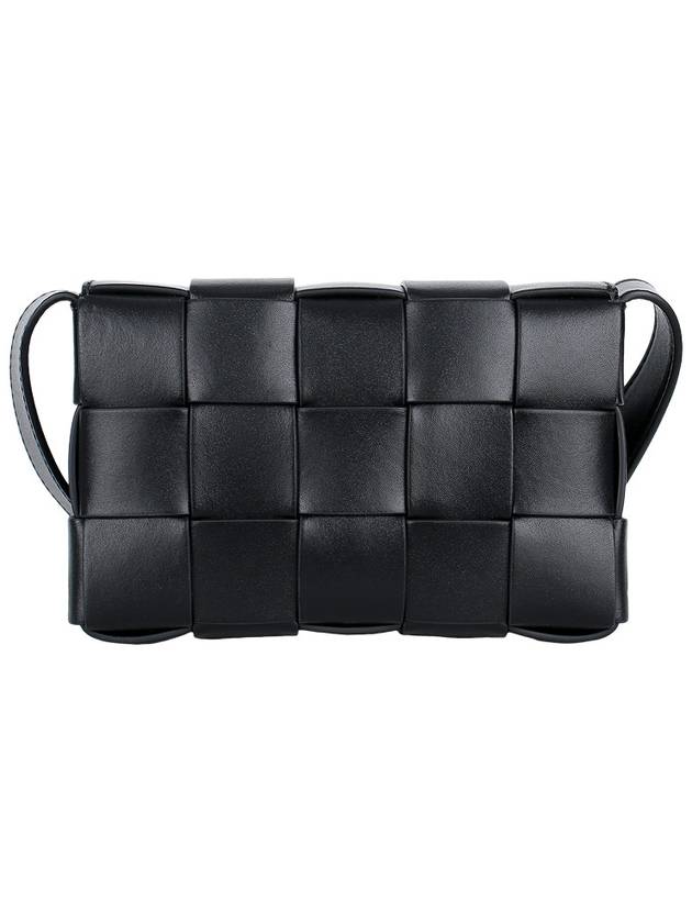 Cassette Intrecciato Small Cross Bag Black - BOTTEGA VENETA - BALAAN 6