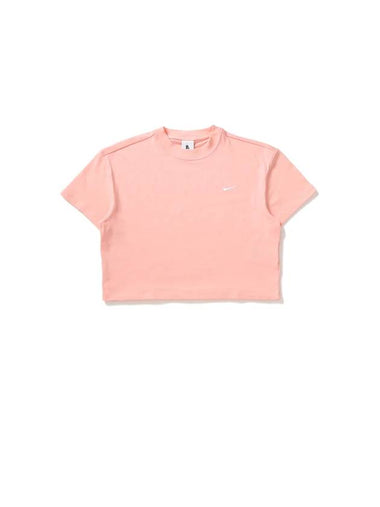 Women's Logo Crop Short Sleeve T-Shirt Coral - NIKE - BALAAN 1