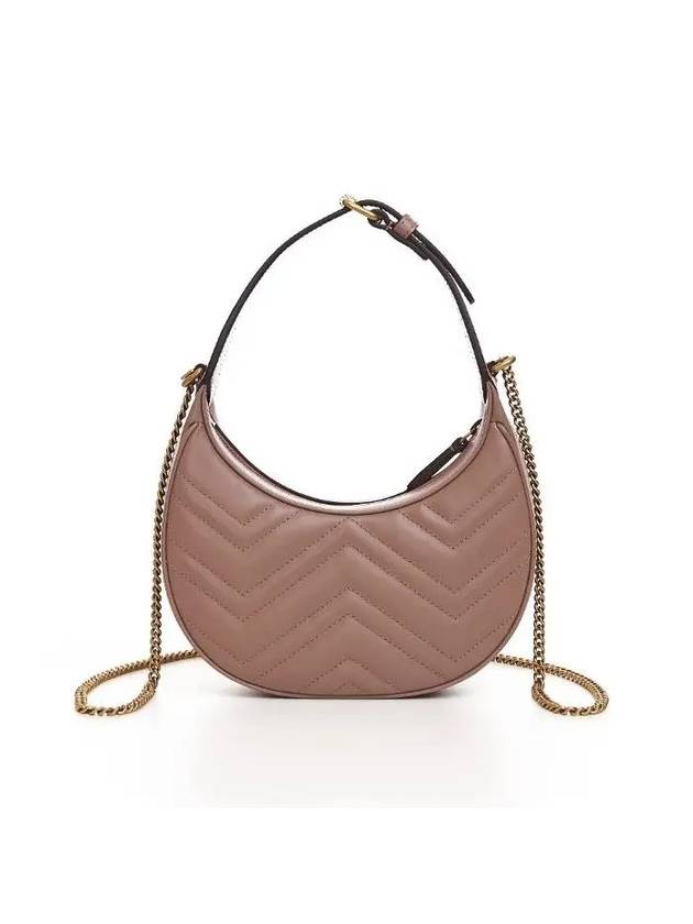 GG Marmont Half Moon Mini Bag Beige - GUCCI - BALAAN 8