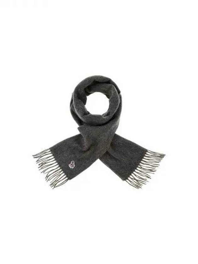 PS Zebra Patch Wool Scarf Melange Gray 271952 - PAUL SMITH - BALAAN 1