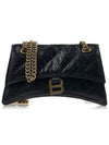 Women's Crush Logo Gold Chain Small Shoulder Bag Black - BALENCIAGA - BALAAN 2