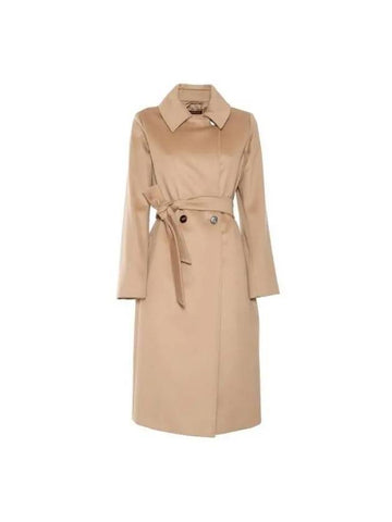 Max Mara STUDIO BCOLLAG tie wool coat 24260161016006 CAMEL - MAX MARA - BALAAN 1