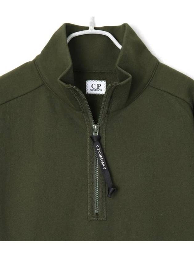 Diagonal Raised Fleece Quarter Zip-Up Sweatshirt Ivy Green - CP COMPANY - BALAAN 4