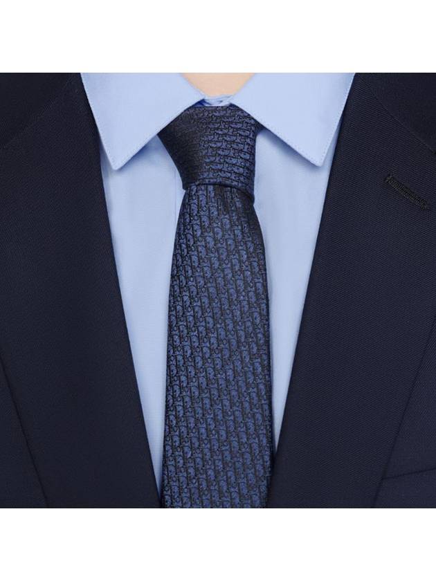 Homme Oblique Tie Blue - DIOR - BALAAN.