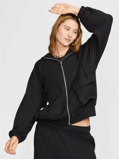 Sportswear Oversized Full Zip French Terry Zip Up Hoodie Black - NIKE - BALAAN 2