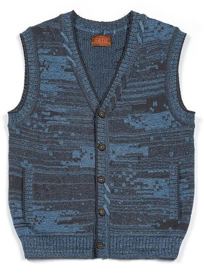 Mosaic Urban Knit Vest Cardigan Blue - IOEDLE - BALAAN 2