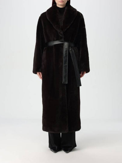 Komore Belt Long Pouf Coat Brown - PINKO - BALAAN 2