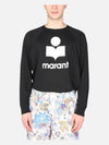 Kieffer Logo Print Linen Long Sleeve T-Shirt Black - ISABEL MARANT - BALAAN 4