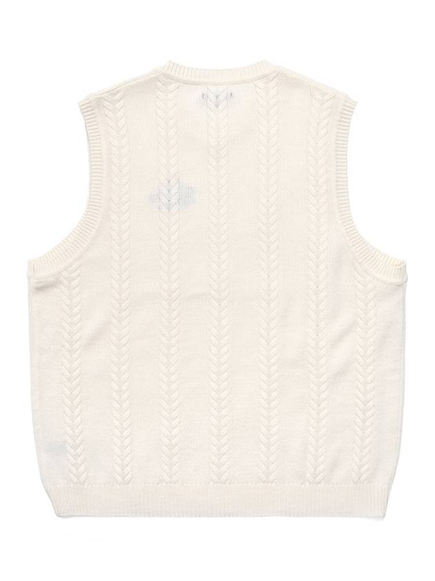 Yacht Club cable knit vest IVORY - MALBON GOLF - BALAAN 2