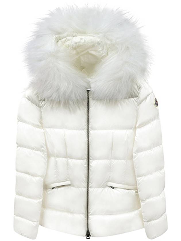 1A00095 595FE 034 BOED logo patch quilting fur hood padding ivory women s TJ - MONCLER - BALAAN 1